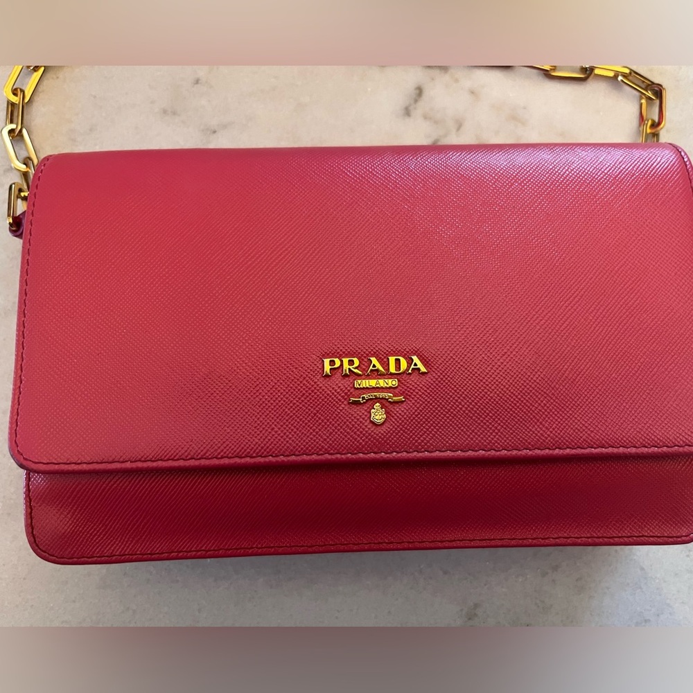 Prada pink Crossbody Bag with Gold Chain - Picture 2 of 16